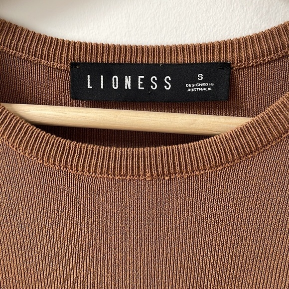 Lioness Military minds mini dress S brown Ruched sleeveless bodycon - Picture 6 of 11